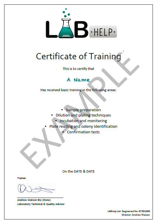 LabHelpCertificateOfTraining